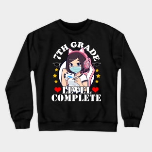 7th Grade Graduation Girl Loves Anime Gaming Girls Crewneck Sweatshirt